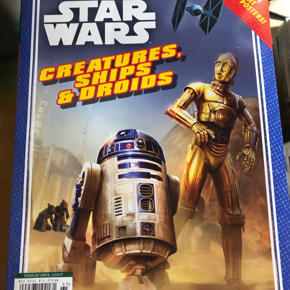 Star Wars creatures, ships, and droids learning book and poster book.